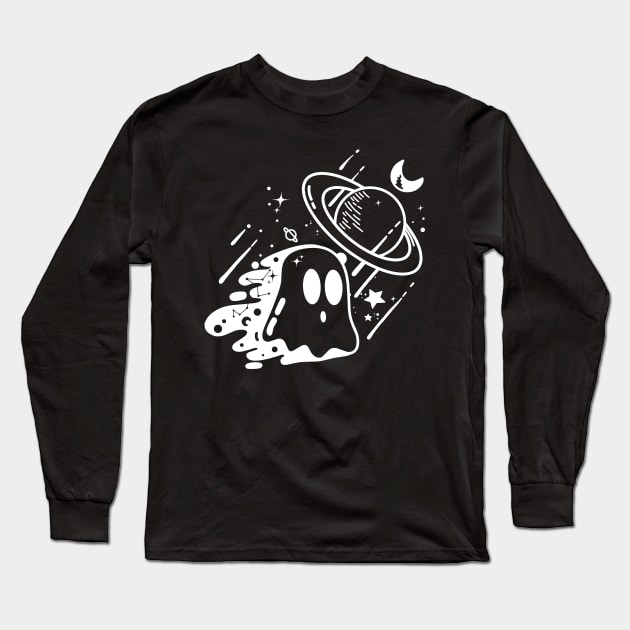 GALAXY GHOST Long Sleeve T-Shirt by Vixie Hattori